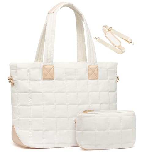 ERRORY Nylon-Schultertasche für einfachen Zugang zur Arbeit und zum Studium, Puffer-Handtasche, geeignet für Studenten und professionelle Studenten, mehrere Fächer, weiß, One Size ERRORY Nylon-Schultertasche für einfachen Zugang zur Arbeit und zum Studium, Puffer-Handtasche, geeignet für Studenten und professionelle Studenten, mehrere Fächer, weiß, One Size von ERRORY