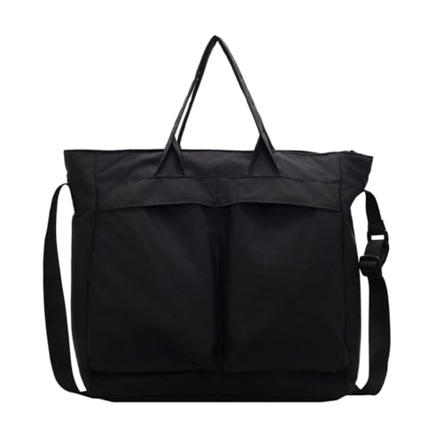 ERRORY Nylon-Umhängetasche für Damen und Herren, lässige Umhängetasche, lässige Handtasche mit großem Fassungsvermögen und verstellbarem Riemen, verstellbarer Riemen, Schwarz , One Size von ERRORY