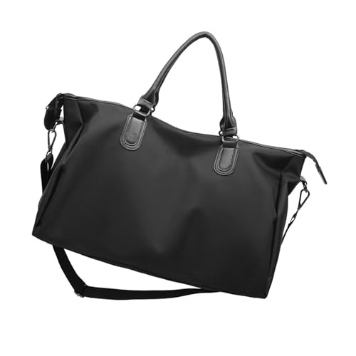 ERRORY Reisetasche mit großer Kapazität, praktische Nylon-Sporttasche, geräumige Schultertasche, Umhängetasche für Fitnessstudio, Pendeln, Reisen, koreanische Nylon-Reisetaschen, Schwarz , One Size von ERRORY