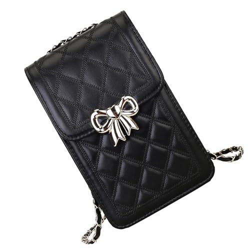 ERRORY Reißfeste Nylon-Umhängetasche mit speziellem Handygeldbörse, Kartenhalter, PU-Schultertaschen, bequem zu tragen, Schwarz , One Size von ERRORY