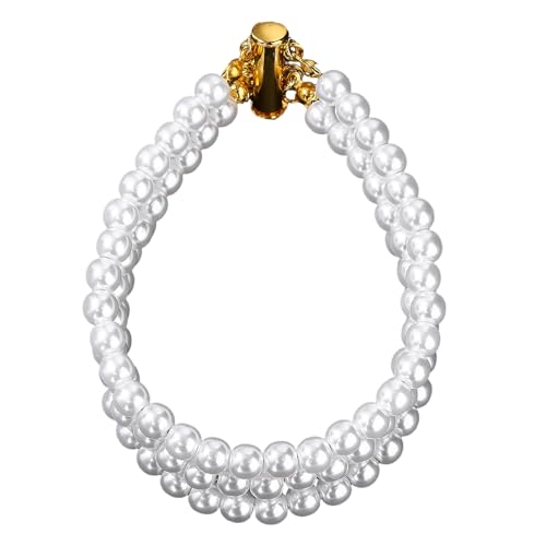 ERRORY Schimmernde dreisträngige Strassverzierung mit Kunstperlen, Kette für Damen, empfindlich, hautfreundlich, elegantes Armband aus Kunstperlen für Damen, Einheitsgröße, Wie beschrieben von ERRORY