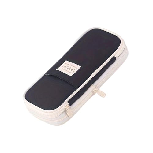 ERRORY Schlichtes Federmäppchen im koreanischen Stil, große Kapazität, Stift für die Organisation von Schreibwaren, große Kapazität, koreanische Stile, Box, Schwarz von ERRORY