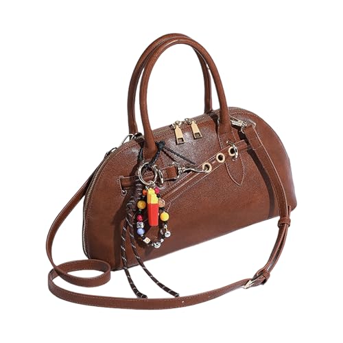 ERRORY Stilvolle Handtasche mit Anhänger, verstellbarer Riemen, praktische PU-Leder-Umhängetasche, Büro-Umhängetasche, Arbeits-Umhängetasche, Reisefreundlich, Statement-Tasche, braun, One Size ERRORY Stilvolle Handtasche mit Anhänger, verstellbarer Riemen, praktische PU-Leder-Umhängetasche, Büro-Umhängetasche, Arbeits-Umhängetasche, Reisefreundlich, Statement-Tasche, braun, One Size von ERRORY