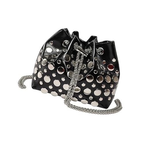 ERRORY Stilvolle Umhängetasche für Damen und Mädchen, kleine Umhängetasche, Umhängetasche mit PU-Leder-Finish und Kette, Crossbody-Gurt, Damen-Geschenk, Handtasche mit Nieten, Schwarz , One Size ERRORY Stilvolle Umhängetasche für Damen und Mädchen, kleine Umhängetasche, Umhängetasche mit PU-Leder-Finish und Kette, Crossbody-Gurt, Damen-Geschenk, Handtasche mit Nieten, Schwarz , One Size von ERRORY