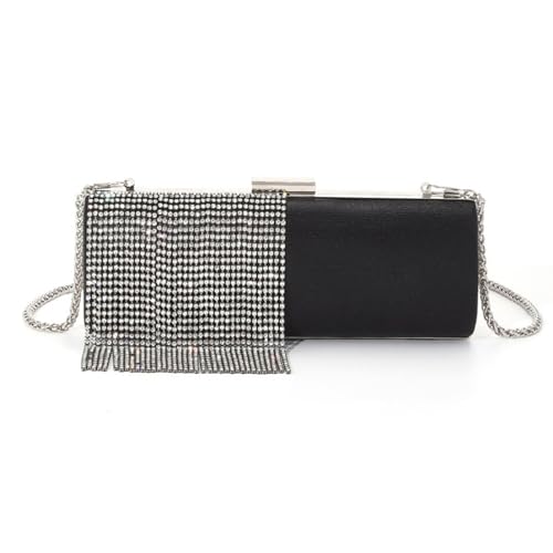 ERRORY Stilvolle Umhängetasche verziert mit Strass-Quasten, Kette, einzigartige Abendtasche, Abendtasche, Geldbörse für Hochzeit und Cocktail, elegante Schulter ERRORY Stilvolle Umhängetasche verziert mit Strass-Quasten, Kette, einzigartige Abendtasche, Abendtasche, Geldbörse für Hochzeit und Cocktail, elegante Schulter von ERRORY