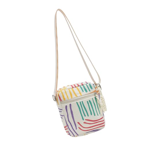 ERRORY Stilvolle koreanisch inspirierte Cord-Umhängetasche für Damen, Umhängetasche, Geldbörse mit einzigartigem Erdbeer-Design, Erdbeer-Geldbörse, gestreift, One Size ERRORY Stilvolle koreanisch inspirierte Cord-Umhängetasche für Damen, Umhängetasche, Geldbörse mit einzigartigem Erdbeer-Design, Erdbeer-Geldbörse, gestreift, One Size von ERRORY