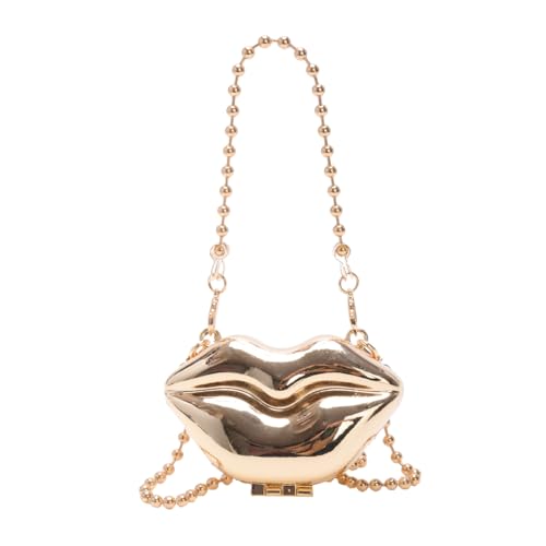 ERRORY Stilvolle leichte Abendtasche mit Kettenriemen für trendige Frauen und Mädchen, kleine Umhängetasche, Umhängetasche, trendige Schultertasche, gold, One Size ERRORY Stilvolle leichte Abendtasche mit Kettenriemen für trendige Frauen und Mädchen, kleine Umhängetasche, Umhängetasche, trendige Schultertasche, gold, One Size von ERRORY