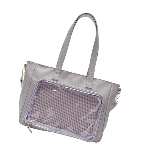 ERRORY Stilvolle transparente Handtasche für Damen, Umhängetasche, stilvolle Umhängetasche mit großem Fassungsvermögen, für verschiedene Anlässe, Schulbuchtasche, hellviolett, One Size von ERRORY