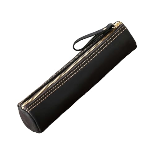 ERRORY Tragbares Leder-Federmäppchen, leichter Füllfederhalter-Schutz mit Reißverschluss, für den täglichen Gebrauch, Reisen, Business-Tasche, Schwarz von ERRORY