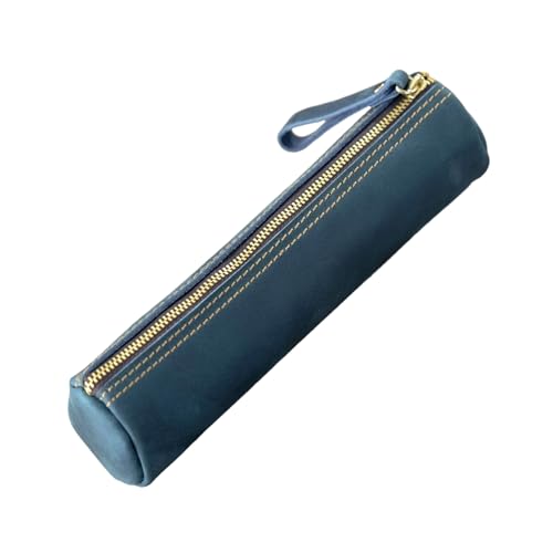 ERRORY Tragbares Leder-Federmäppchen, leichter Füllfederhalter-Schutz mit Reißverschluss, für den täglichen Gebrauch, Reisen, Business-Tasche, blau von ERRORY