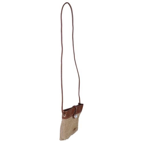 ERRORY Trendige gewebte Handy-Handtasche mit großer Kapazität, stilvolle Schultertasche, PU-Leder, Crossbody-Tasche, Handtasche für Damen und Mädchen, leichte Reise-Geldbörse, braun, One Size von ERRORY