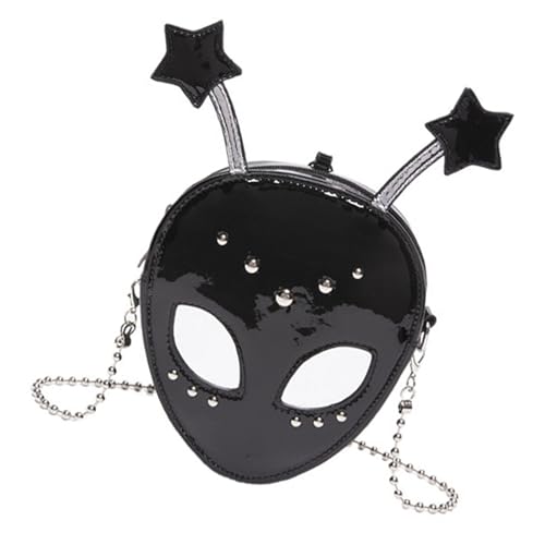 ERRORY Trendige schwarze kleine Umhängetasche mit Kettenriemen, Umhängetasche, modische Halloween-Abendtasche für Damen und Mädchen, Schwarz , One Size ERRORY Trendige schwarze kleine Umhängetasche mit Kettenriemen, Umhängetasche, modische Halloween-Abendtasche für Damen und Mädchen, Schwarz , One Size von ERRORY