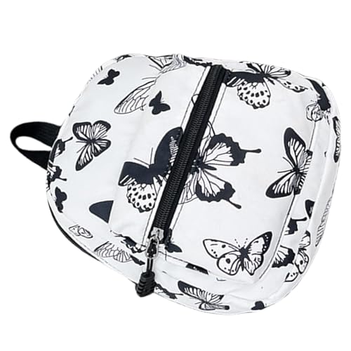 ERRORY Trendiger kleiner Damen-Rucksack, modisch, lässig, Tagesrucksack, Nylon, Schultasche, lässiger Rucksack für Büro, Arbeit, Tierdruck, Schwarzer Schmetterling, One Size ERRORY Trendiger kleiner Damen-Rucksack, modisch, lässig, Tagesrucksack, Nylon, Schultasche, lässiger Rucksack für Büro, Arbeit, Tierdruck, Schwarzer Schmetterling, One Size von ERRORY