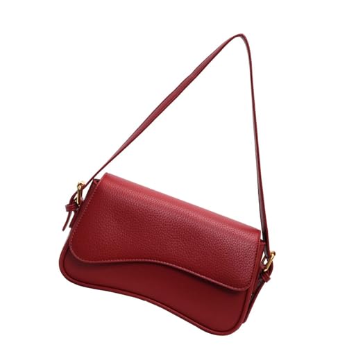 ERRORY Umhängetasche aus PU-Leder für Damen, Retro-Handtasche, Herbst, Winter, Umhängetasche, schlichter Sattel, trendig, Kuriertasche, Damen, einfache Schultertasche, Retro-Sättel, PU-Leder, rot, One ERRORY Umhängetasche aus PU-Leder für Damen, Retro-Handtasche, Herbst, Winter, Umhängetasche, schlichter Sattel, trendig, Kuriertasche, Damen, einfache Schultertasche, Retro-Sättel, PU-Leder, rot, One von ERRORY
