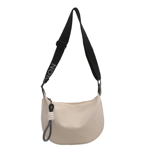ERRORY Umhängetasche aus Segeltuch für Damen, lässig, großes Fassungsvermögen, Nieten, Schultertasche, Geldbörse mit verstellbarem Riemen, eleganter Tragegriff oben, weiß, One Size von ERRORY