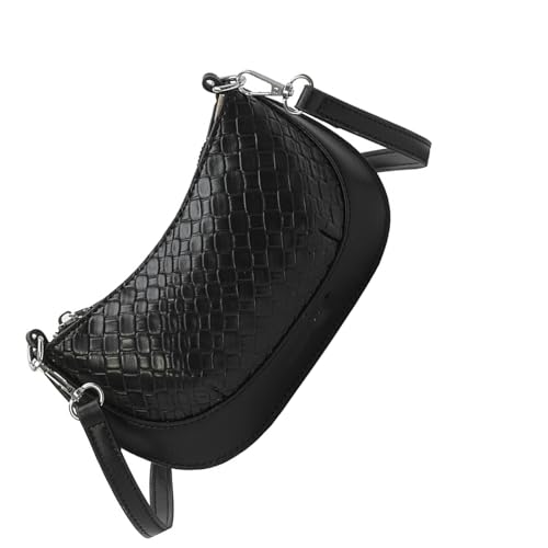 ERRORY Umhängetasche für Damen, kleine Tasche, stilvolle Kuriertasche, PU-Leder, trendig, für den täglichen Gebrauch, trendig, Umhängetasche, Bonbonfarben, PU-Leder, Kuriertasche, Schwarz , One Size von ERRORY