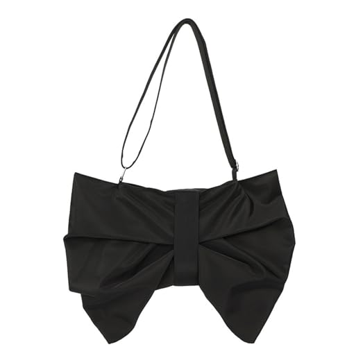 ERRORY Umhängetasche mit großem Fassungsvermögen, Knitterschleifen, verstellbarer Riemen, Nylon, Geldbörse, Schultertaschen für Damen, tägliches Pendeln, modische Bowknot-Umhängetasche, Schwarz , One ERRORY Umhängetasche mit großem Fassungsvermögen, Knitterschleifen, verstellbarer Riemen, Nylon, Geldbörse, Schultertaschen für Damen, tägliches Pendeln, modische Bowknot-Umhängetasche, Schwarz , One von ERRORY