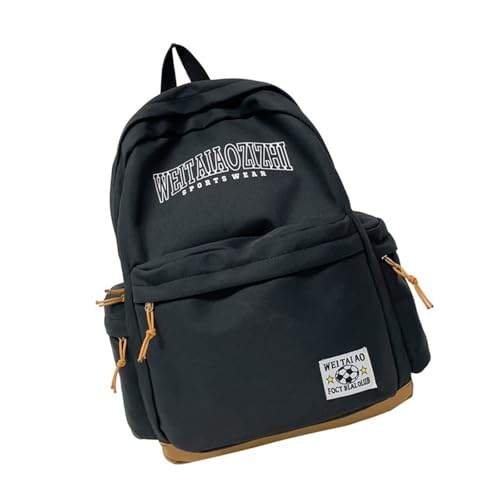 ERRORY Unisex Klassischer Vintage High Schooler's Daypack Geräumige Fächer Große Kapazität Rucksack für Bücher und Schreibwaren Japanische Schultasche, Schwarz , One Size von ERRORY