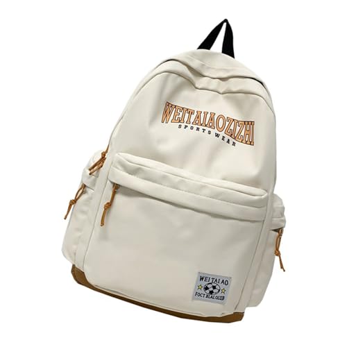 ERRORY Unisex Klassischer Vintage High Schooler's Daypack Geräumige Fächer Große Kapazität Rucksack für Bücher und Schreibwaren Japanische Schultasche, beige, One Size von ERRORY