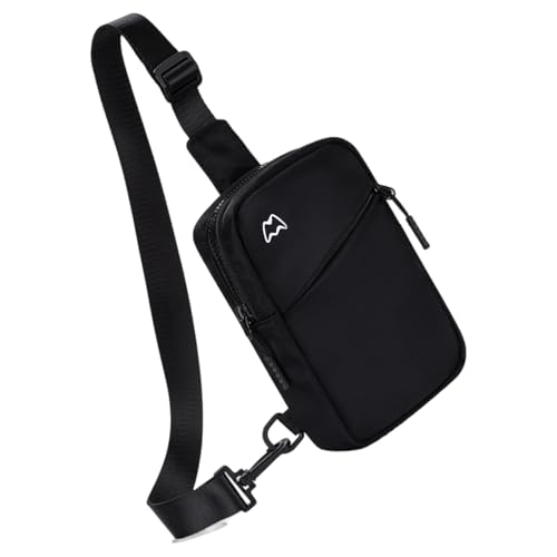 ERRORY Verschleißfeste Brusttasche, Umhängetasche, verstellbarer Riemen, leichte Schultertasche für Outdoor-Fitness und den täglichen Gebrauch, Sportzubehör, Schwarz , One Size von ERRORY