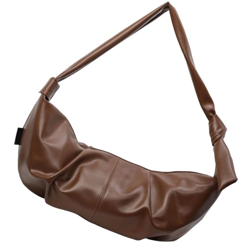ERRORY Vielseitige, große Halbmond-Umhängetasche, weiches PU-Leder, Umhängetasche, lässig, für stilvolle Damen und Herren, braun, One Size ERRORY Vielseitige, große Halbmond-Umhängetasche, weiches PU-Leder, Umhängetasche, lässig, für stilvolle Damen und Herren, braun, One Size von ERRORY