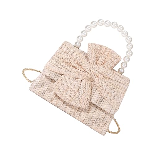 Elegante Handtasche mit künstlichen Perlen für Frühlingsreisen, praktische Strohkonstruktion, geräumige Umhängetasche, europäische Federtasche, beige, One Size Elegante Handtasche mit künstlichen Perlen für Frühlingsreisen, praktische Strohkonstruktion, geräumige Umhängetasche, europäische Federtasche, beige, One Size von ERRORY