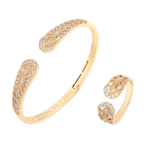 Elegante Tropfen-Diamant-Ringe und Set, einzigartige Öffnungsringe, verstellbarer Armreif, Legierung, Textur, geeignet für Frauen, verstellbarer offener Armreif, Einheitsgröße, Wie beschrieben, Wie von ERRORY