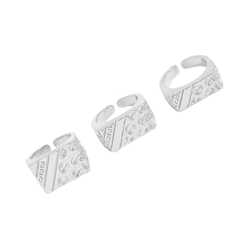 Ergonomische Party-Accessoires, geometrische Ringe, Legierung, Textur, geeignet für modische und lässige Looks, trendiger Unisex-Fingerschmuck, 3 Stück, Einheitsgröße, Wie beschrieben, Wie beschrieben Ergonomische Party-Accessoires, geometrische Ringe, Legierung, Textur, geeignet für modische und lässige Looks, trendiger Unisex-Fingerschmuck, 3 Stück, Einheitsgröße, Wie beschrieben, Wie beschrieben von ERRORY