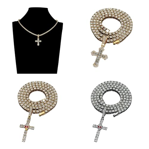 Funkelnde Schmuck-Halskette, religiöse Kette, Halskette, Strass-Textur, Mode-Accessoire, Party-Schmuck-Accessoire für Männer, Party, Einheitsgröße, Wie beschrieben, Wie beschrieben von ERRORY