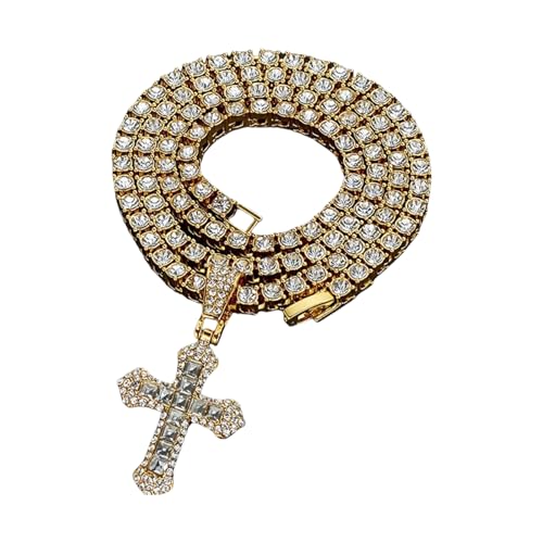 Funkelnde Schmuck-Halskette, religiöse Kette, Halskette, Strass-Textur, Mode-Accessoire, Party-Schmuck-Accessoire für Männer, Party, Einheitsgröße, Wie beschrieben, Wie beschrieben von ERRORY