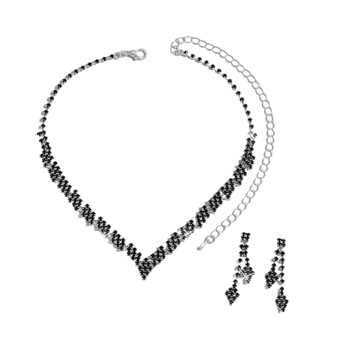 Funkelndes Kristall-Hochzeitsschmuck-Set, elegante bunte Strass-Halskette und Ohrringe, raffinierte Brautschmuck, verstellbare Länge Funkelndes Kristall-Hochzeitsschmuck-Set, elegante bunte Strass-Halskette und Ohrringe, raffinierte Brautschmuck, verstellbare Länge von ERRORY