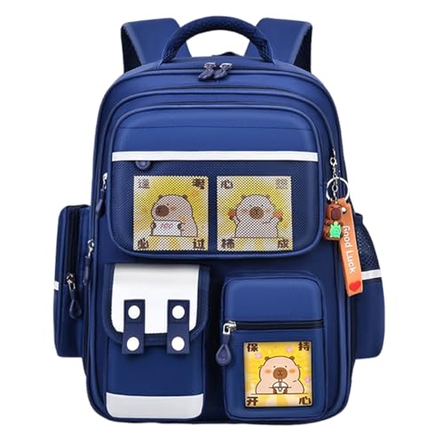 Großer Rucksack mit Tiermotiv für Kinder, praktische und atmungsaktive Schulbuchtasche mit bequemem, verstellbarem Riemen, Kinderrucksack, blau, One Size Großer Rucksack mit Tiermotiv für Kinder, praktische und atmungsaktive Schulbuchtasche mit bequemem, verstellbarem Riemen, Kinderrucksack, blau, One Size von ERRORY