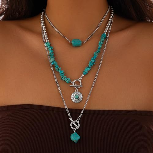 Halskette mit geometrischem Türkis, Vintage-Stil, verstellbare Länge, Schlüsselbeinkette, trendiger Halsschmuck für Damen und Mädchen, verstellbares Halsband, Einheitsgröße, Wie beschrieben, Kein Halskette mit geometrischem Türkis, Vintage-Stil, verstellbare Länge, Schlüsselbeinkette, trendiger Halsschmuck für Damen und Mädchen, verstellbares Halsband, Einheitsgröße, Wie beschrieben, Kein von ERRORY