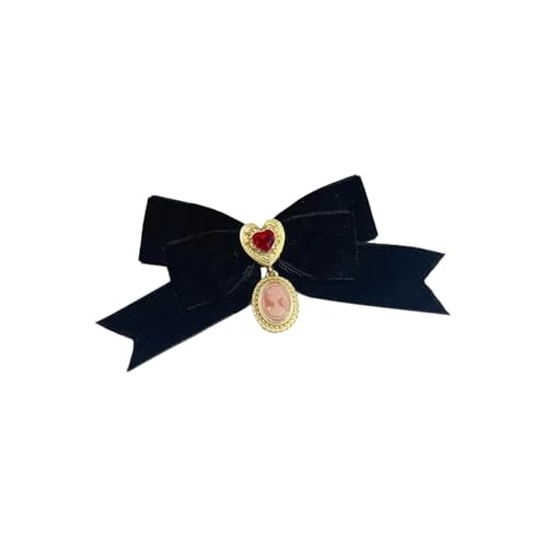 Handgefertigte Fliege, einzigartige Samt-Strass-Herz-Brosche für Damen, Bekleidungszubehör, eleganter Kragen, Blumensamt, Herzschleifen, Brosche Handgefertigte Fliege, einzigartige Samt-Strass-Herz-Brosche für Damen, Bekleidungszubehör, eleganter Kragen, Blumensamt, Herzschleifen, Brosche von ERRORY