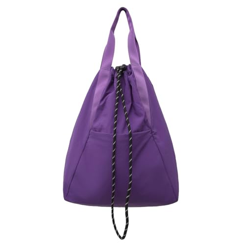 Kordelzug-Rucksäcke, Turn-Rucksack für Herren und Damen, Sporttasche, Cinchs, Schwimmen, Strandtasche, wasserabweisend, Schultertasche, Handtasche, wasserabweisende Schnur, violett, One Size von ERRORY