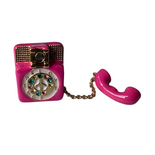 Kreative Retro-Ringe in Telefonform, lebendiges Tropfenöl-Finish, stilvolles Damen-Accessoire, einzigartiges modisches Accessoire für Mädchen, Einheitsgröße, Wie beschrieben, Wie beschrieben von ERRORY