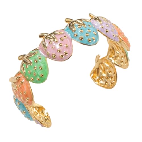 Künstlerische Erdbeer-Manschette, flexible Größe, bequeme Armbanduhr, lässig, stilvolles Accessoire, einzigartiges Erdbeer-Design, Einheitsgröße, Wie beschrieben von ERRORY