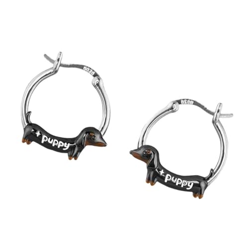 Lustiges Dackel-Design, robuste Legierung, Schmuck für Tierliebhaber, Kollektion, Ohrringe aus Legierung für den täglichen Gebrauch von ERRORY