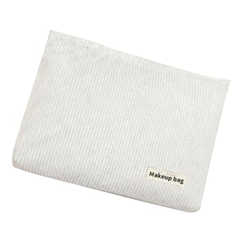 Luxuriöse, geräumige Make-up-Tasche aus Kord, Kosmetik-Organizer, Samt, mit Reißverschluss, Kulturbeutel für den täglichen Gebrauch und Reisen, große Kapazität, weiß, Mass Beauty Luxuriöse, geräumige Make-up-Tasche aus Kord, Kosmetik-Organizer, Samt, mit Reißverschluss, Kulturbeutel für den täglichen Gebrauch und Reisen, große Kapazität, weiß, Mass Beauty von ERRORY