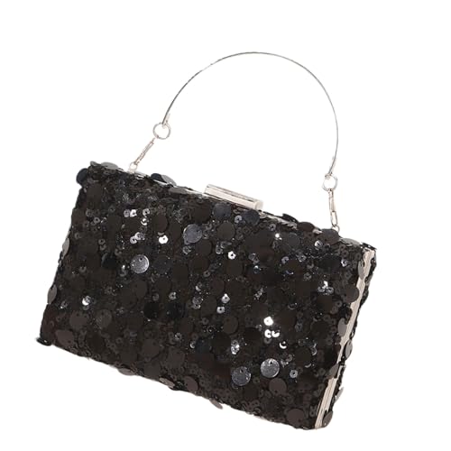 Luxuriöse Pailletten-Umhängetasche für Partys und Bankette, geräumige Abendtasche, Handy- und Brieftasche, Aufbewahrungstasche für Damen, trendiges Pailletten-Accessoire, Schwarz , One Size Luxuriöse Pailletten-Umhängetasche für Partys und Bankette, geräumige Abendtasche, Handy- und Brieftasche, Aufbewahrungstasche für Damen, trendiges Pailletten-Accessoire, Schwarz , One Size von ERRORY
