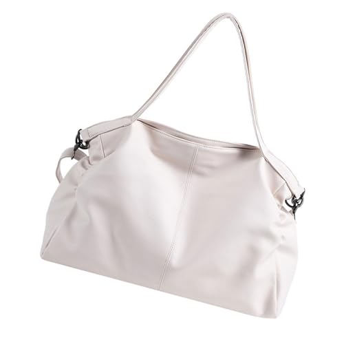 Mehrzweck-Umhängetasche aus weichem PU-Leder für Damen, einfarbig, großes Fassungsvermögen, Schultertasche für Arbeit und Einkaufen, Bürotasche für Damen, weiß, One Size Mehrzweck-Umhängetasche aus weichem PU-Leder für Damen, einfarbig, großes Fassungsvermögen, Schultertasche für Arbeit und Einkaufen, Bürotasche für Damen, weiß, One Size von ERRORY