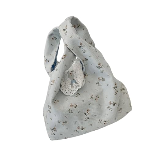 Mehrzwecktasche mit floralem Knoten, Stoff, Abendtasche, dekoratives Blumenmuster, Handtasche, geeignet für Arbeit oder Date, niedlicher Druck, blau, One Size Mehrzwecktasche mit floralem Knoten, Stoff, Abendtasche, dekoratives Blumenmuster, Handtasche, geeignet für Arbeit oder Date, niedlicher Druck, blau, One Size von ERRORY