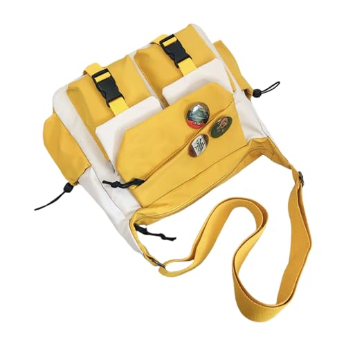 Messager-Tasche, kleine Schultertasche, wasserdicht, mehrere Taschen, Nylon, Geldbörse, Handtasche für Damen, Herren, Damen, Umhängetasche, große Schultertasche, Einkaufstasche, Hoboes, Gelb und Weiß Messager-Tasche, kleine Schultertasche, wasserdicht, mehrere Taschen, Nylon, Geldbörse, Handtasche für Damen, Herren, Damen, Umhängetasche, große Schultertasche, Einkaufstasche, Hoboes, Gelb und Weiß von ERRORY