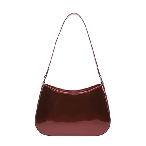 Moderne Damen Alltag Umhängetasche PU Leder Achseltaschen Satchel Retro Look mit praktischen Designs PU Satchel, rot, One Size von ERRORY