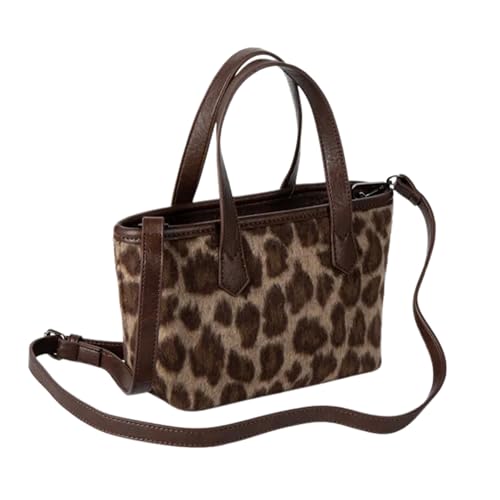 Modische Damen-Handtasche mit Tiermuster, Plüsch, modische kleine Handtasche, Geldbörse für den täglichen Pendler oder Freizeitausflüge, moderne Damen-Handtasche, braun, One Size Modische Damen-Handtasche mit Tiermuster, Plüsch, modische kleine Handtasche, Geldbörse für den täglichen Pendler oder Freizeitausflüge, moderne Damen-Handtasche, braun, One Size von ERRORY