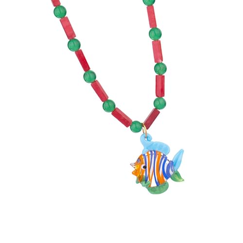 Modische Fisch-Halskette, Perlen-Halskette, verstellbar, auffälliges Accessoire, geeignet für Modeliebhaber, Geschenk, handgefertigter Anhänger, Einheitsgröße, Wie beschrieben, Wie beschrieben von ERRORY