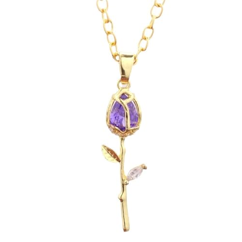 Modische Halskette mit zartem Tulpenmotiv, goldfarben mit Kristallen, ideal für den Alltag oder Partys, Vintage-Stil, Einheitsgröße, Wie beschrieben, Wie beschrieben Modische Halskette mit zartem Tulpenmotiv, goldfarben mit Kristallen, ideal für den Alltag oder Partys, Vintage-Stil, Einheitsgröße, Wie beschrieben, Wie beschrieben von ERRORY