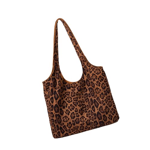 Modische Umhängetasche mit Tiermuster für Damen, große Kapazität, Unterarm-Handtasche zum Einkaufen und Pendeln, Schule, multifunktionale Handtasche, braun, One Size von ERRORY