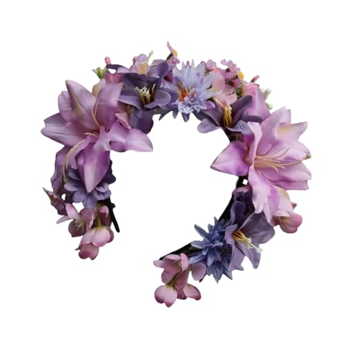 Modisches Blumen-Stirnband mit doppelseitiger Seidenblume, geeignet für Kinder und Erwachsene, stilvolle Outfits, Seidenblumen-Kopfbedeckung von ERRORY