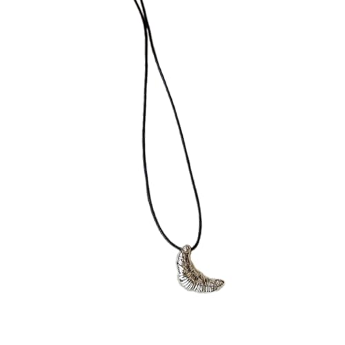 Multifunktionaler moderner Kuhhorn-Anhänger mit langem schwarzem stabilem Seil, Accessoire für Frauen, Statement-Stücke, Damen-Pullover-Kette, Einheitsgröße, Wie beschrieben, Wie beschrieben von ERRORY